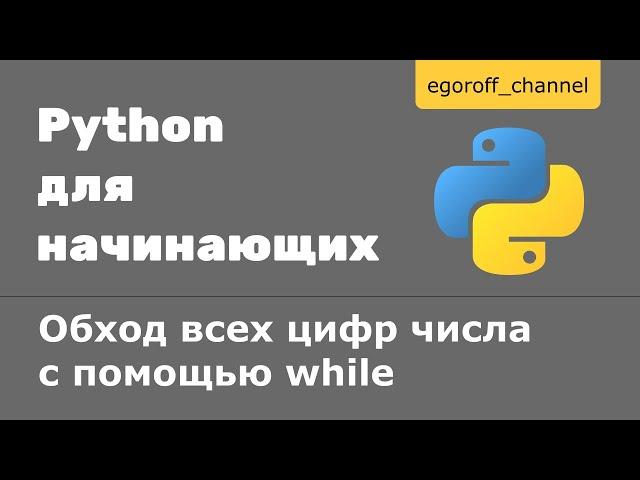 19 Обход всех цифр числа с помощью while Python