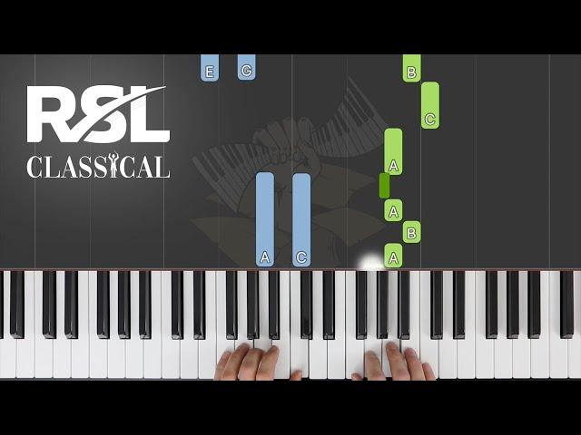 Andante Verde / RSL (Rockshool) Classical Piano Debut Grade / Synthesia Piano tutorial