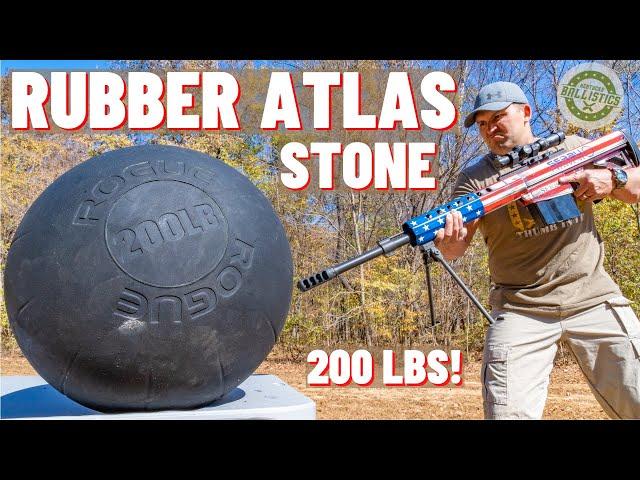 50 BMG vs RUBBER Atlas Stone (200 lbs !!!)