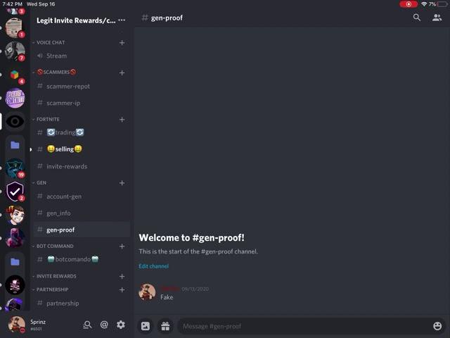 Free fortnite account discord server