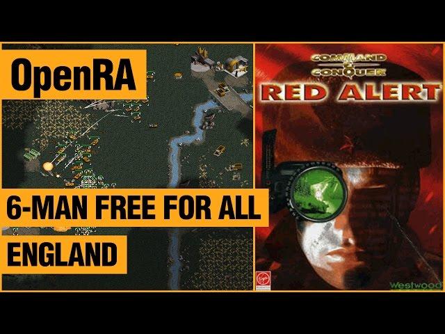 OpenRA: Red Alert: 6-Man FFA vs AI (ENGLAND)