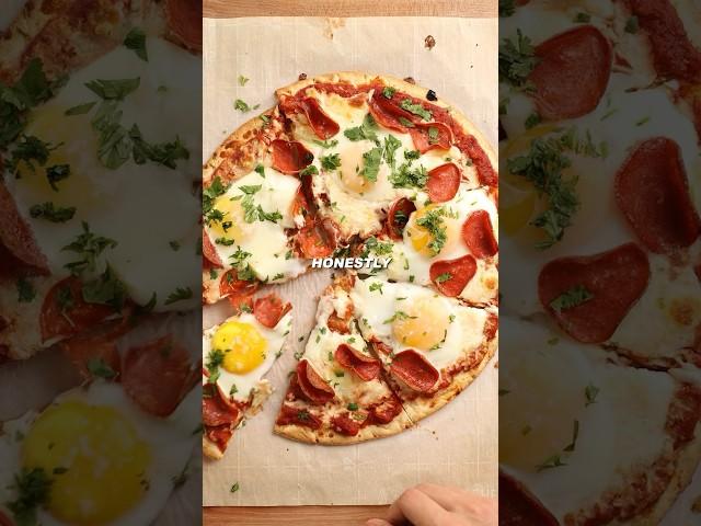 Pizza for breakfast #cooking #food #foodasmr #recipe