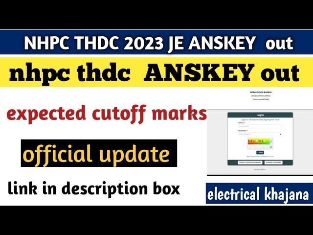 nhpc thdc 2023 ANSKEy out, check your score, nhpc thdc 2023 expected cutoff marks, official update