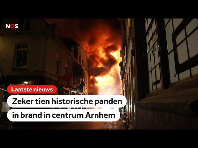 Eerste beelden van de grote brand in centrum van Arnhem