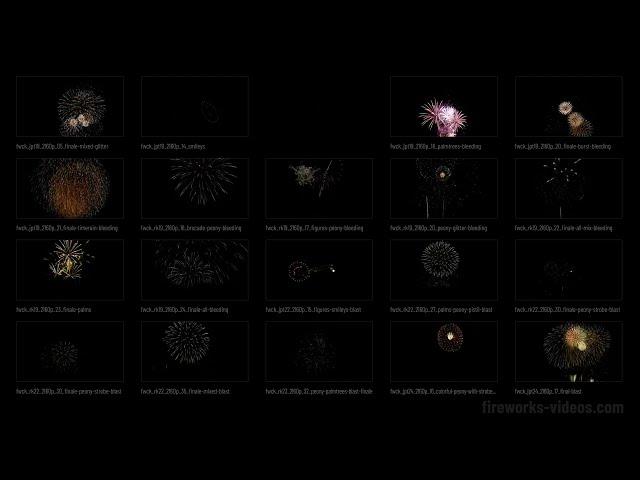 Fireworks 4k UHD Video Black Footage Video Pack Collection: Our Top 20 (Contact Sheet)