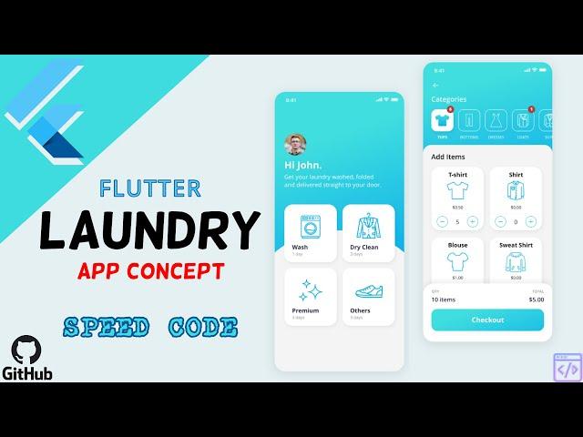 Flutter Laundry App Concept | Speed Code | GitHub Link