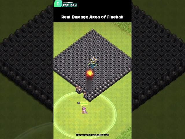 Real Damage Area of Fireball (Clash of Clans) | #shorts #clashofclans