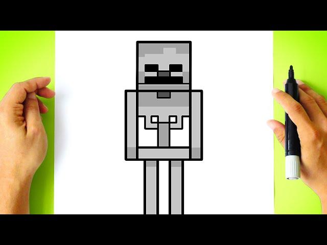 How to DRAW SKELETON MINECRAFT