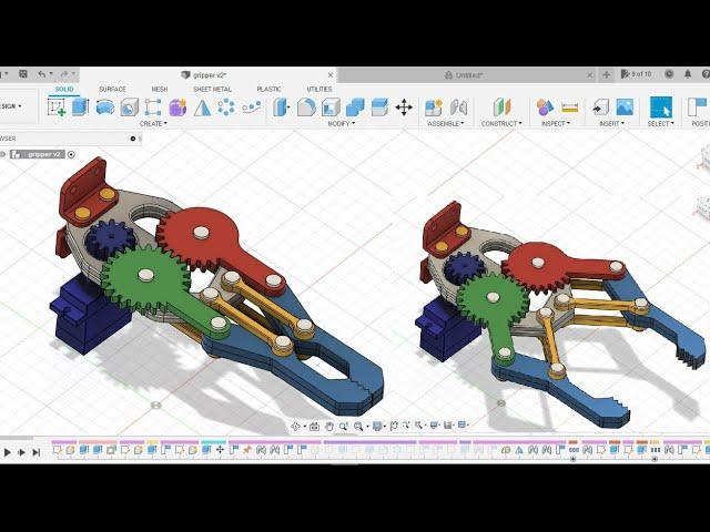 How to make a Robotic Gripper In Fusion 360 | Fusion 360 Tutorial