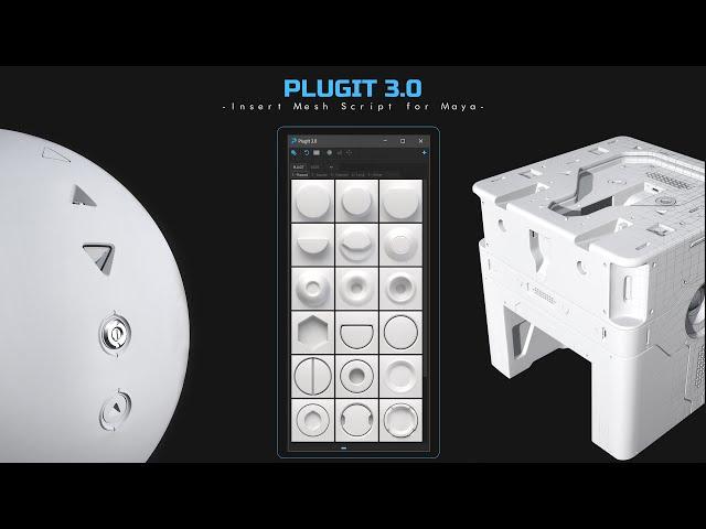 PlugIt 3.0 - Hard Surface Insert Mesh Script for Maya - TRAILER