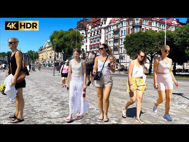 Walking in Stockholm in summer 2024 | Strandvägen - Stockholm - Sweden | 4k walking tour