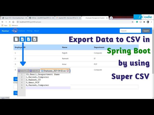 Export Data to CSV in Spring Boot | Super CSV