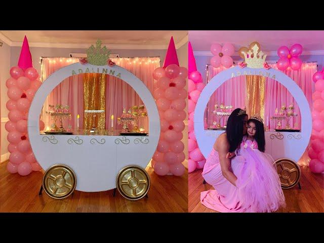 PINK AND GOLD PRINCESS PARTY/ DIY PRINCESS CARRIAGE, CINDERELLA' CARRIAGE,