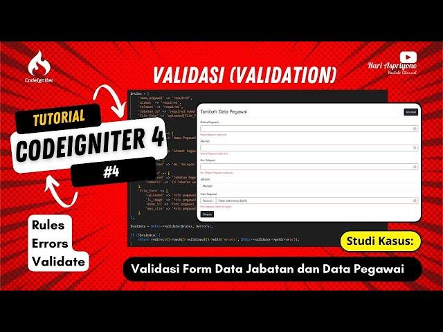 Form Validation pada Codeigniter 4, Studi Kasus CRUD Pegawai (Data Jabatan dan Data Pegawai)