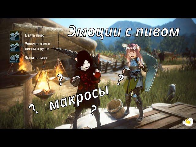 Эмоции с пивом и макросы для эмоций в Black Desert Online