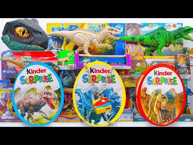 Unboxing Review Jurassic World ASMR | Dinosaur Kinder Eggs LOCK, Therizinosaurus Mask, Indoraptor