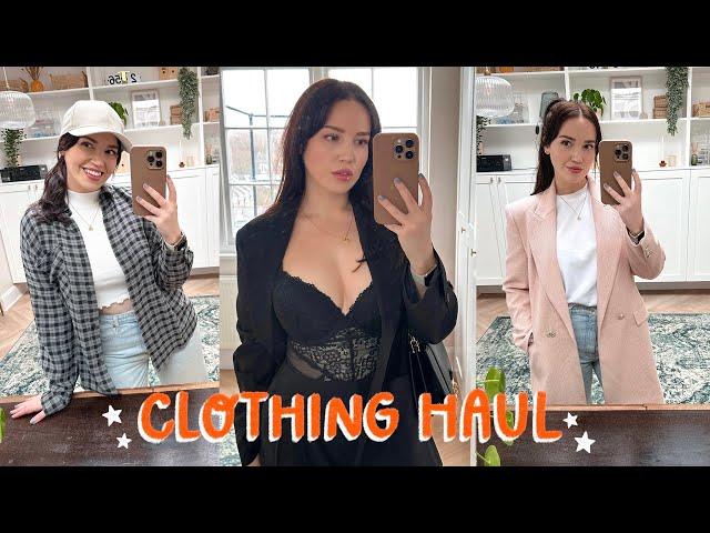 HUGE TRY ON HAUL  i spent way too much money on clothes!