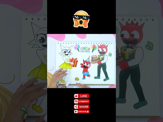 Sprunki Paper DIY / Family Love Happy Birthday Simon Mom #shorts #diy #sprunki #fyp #viralvideo