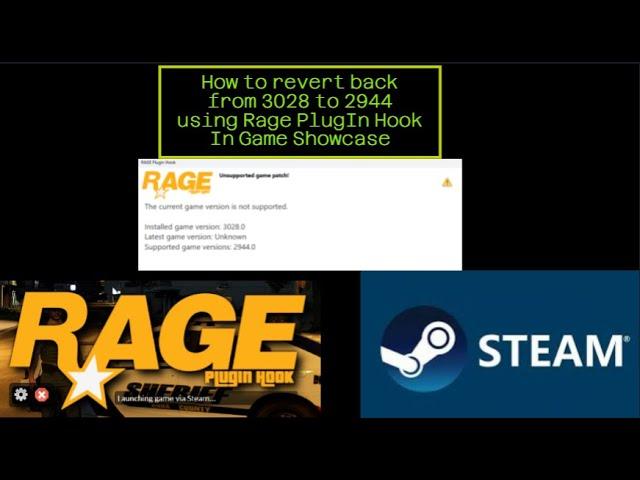 How to revert back from 3028 to 2944 using Rage PlugIn Hook In Game Showcase