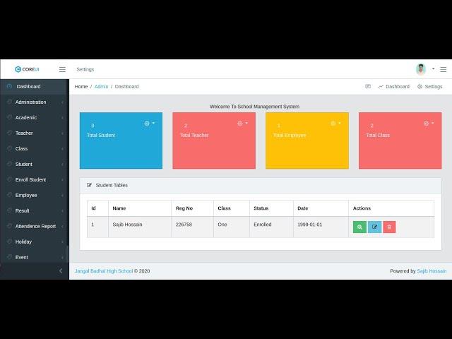 School Management System using Python and Django