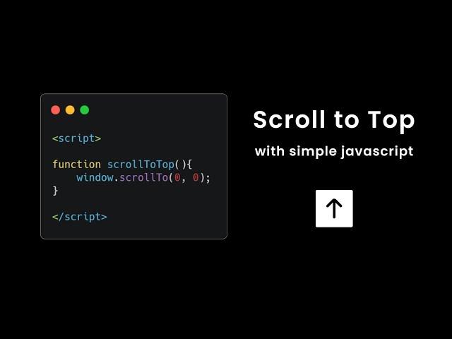 Scroll To Top Button (Back To Top) Using Simple JAVASCRIPT | Click to Scroll Top | CSS Smooth Scroll