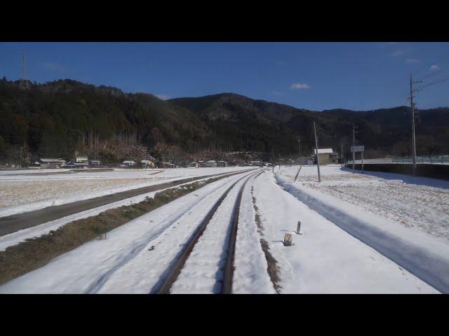 4k winter cab view - Nagaragawa Railway Etsumi-Nan Line Hokunō to Mino-Ōta, Gifu pref, Japan