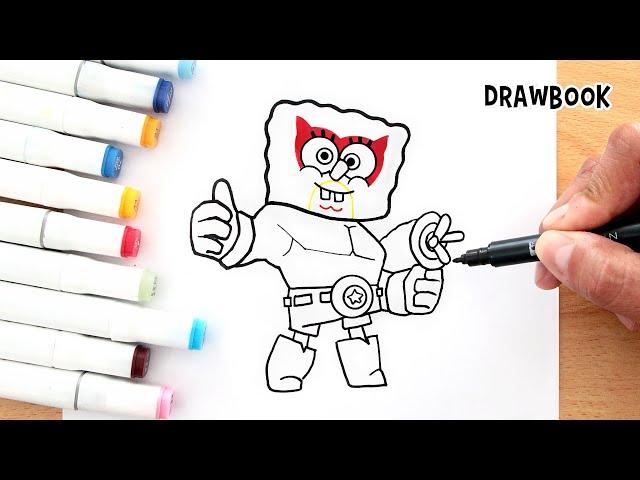 How to draw SPONGEBOB EL PRIMO (New Skin Brawl Stars!!!)