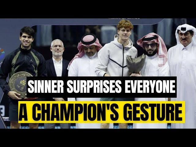 Sinner defeats Alcaraz, then a champion's gesture: how he "grooms" him