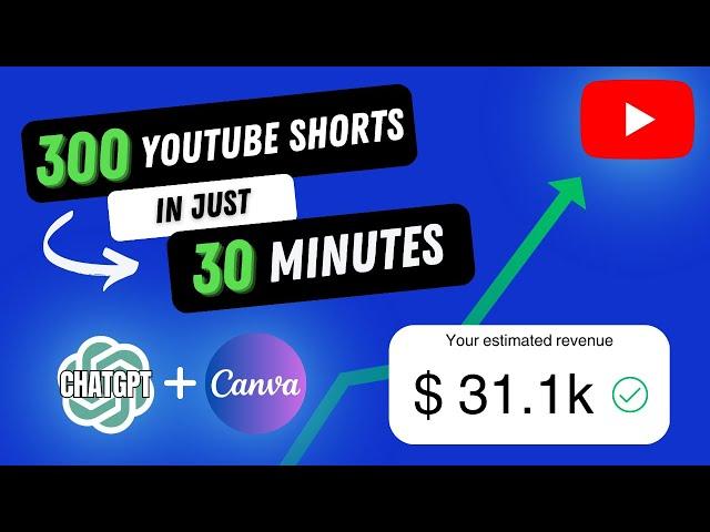 How I Made 300 YouTube Shorts in Just 30 MINUTES for a Faceless YouTube Channel.