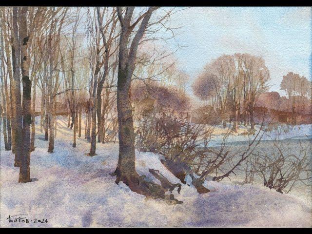 20240322 Yasenevo Park. plein air watercolor.