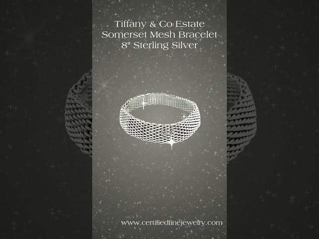 Tiffany & Co Estate Somerset Mesh Bracelet 8" Sterling Silver 