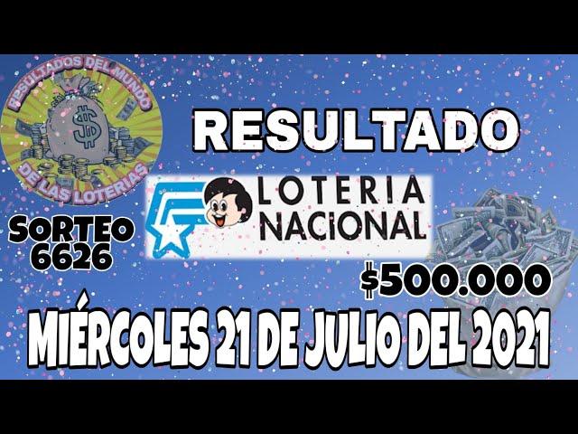 RESULTADOS LOTERÍA NACIONAL SORTEO #6626 DEL DÍA MIÉRCOLES 21 DE JULIO 2021 /LOTERÍA DEL ECUADOR/