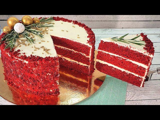 A luxurious RED VELVET cake! Perfect, SOFTEST, unrealistically delicious! It always succeeds!