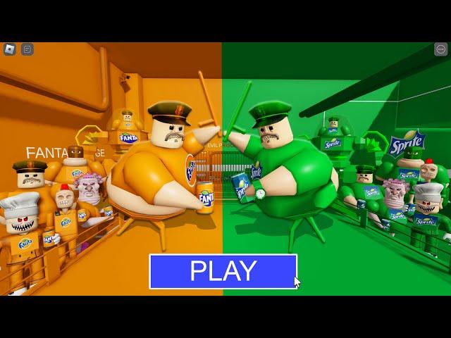 FANTA BARRY Team Vs SPRITE BARRY Team in BARRY'S PRISON RUN! New Scary Obby (#Roblox)