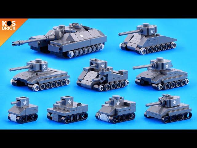 Lego WW2 United States Tank Mini Vehicles (Tutorial)