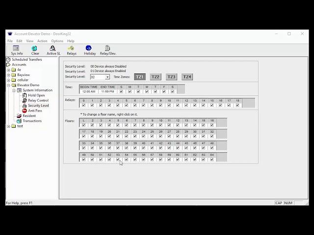 DKS - Remote Account Manager Software Programming Elevator Security Levels