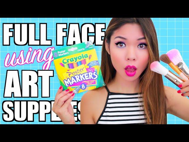 FULL FACE USING ONLY Art Supplies Challenge!