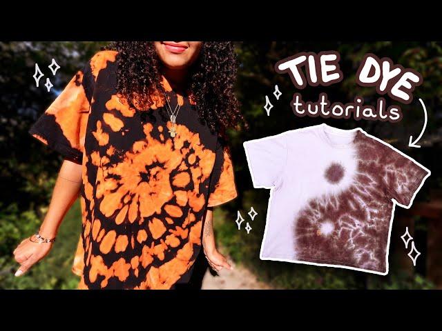 TIE DYE Batik ~ Spirale & Yin Yang Muster mit Farbe und Bleach 