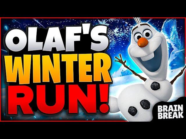 Olaf's Winter Run! - A Winter Brain Break Activity | Christmas Games For Kids | GoNoodle Games