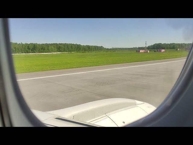 EMBRAER E-JET. Первый в истории рейс Санкт-Петербург-Орск. Взлёт-посадка. Вид из иллюминатора.