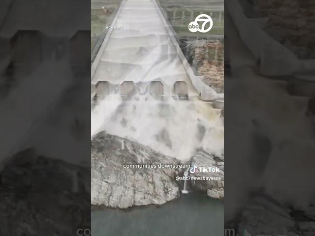 Water rushes through Oroville Dam as part of flood prevention plan