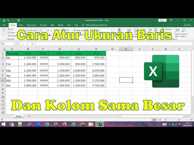 Mengatur Ukuran Baris Dan Kolom Di Ms Excel Agar Sama