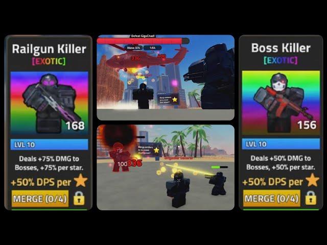 Boss Killer And Railgun Killer Soldier Full Damage Output Review | Military Tycoon Roblox PS5