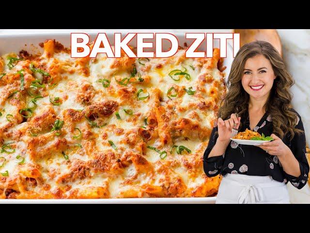 Baked ZITI Recipe - Easy PASTA CASSEROLE