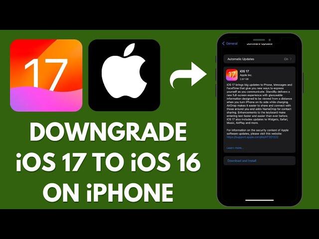 How to downgrade "iOS 17 to iOS 16" without computer in iPhone