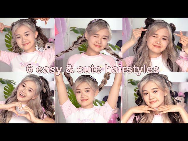 6 QUICK & EASY HAIRSTYLES | Cute Long Hair Hairstyles by Kika Kim