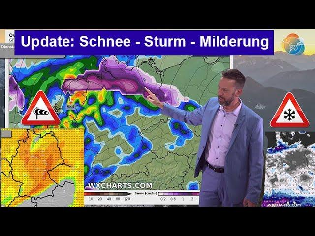 Das Wichtigste in Kürz: Polarluft mit Sturmtief mit Regen, Schnee & Glätte. Milderung in einer Woche