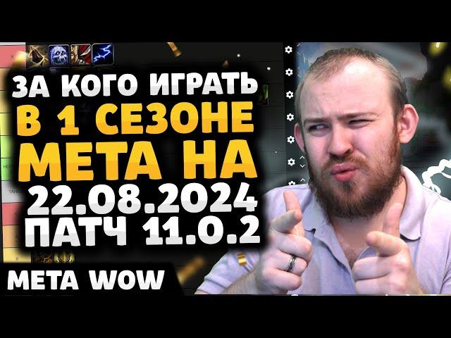 ЗА КОГО ИГРАТЬ? В 1 СЕЗОНЕ МЕТА НА 22.08.2024 ПАТЧ 11.0.2 THE WAR WITHIN ТОП КЛАССОВ WAR WITHIN WOW