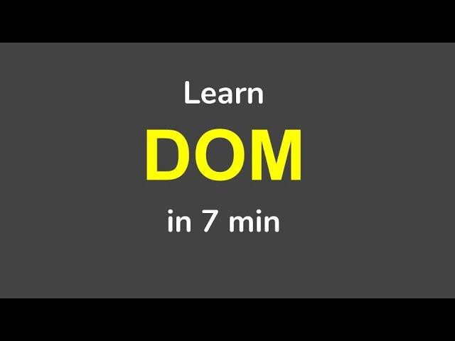 What is DOM | Document Object Model | Beginner Tutorial