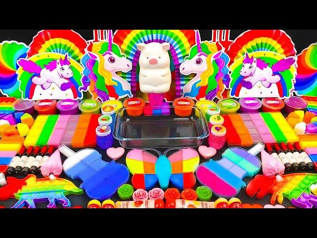 Random Slime ASMR Mix  Rainbow Unicorn vs Glitter Slime | Random Mixing